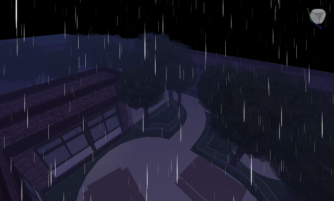 The exterior of a Japanese styled school. Currently unfinished.