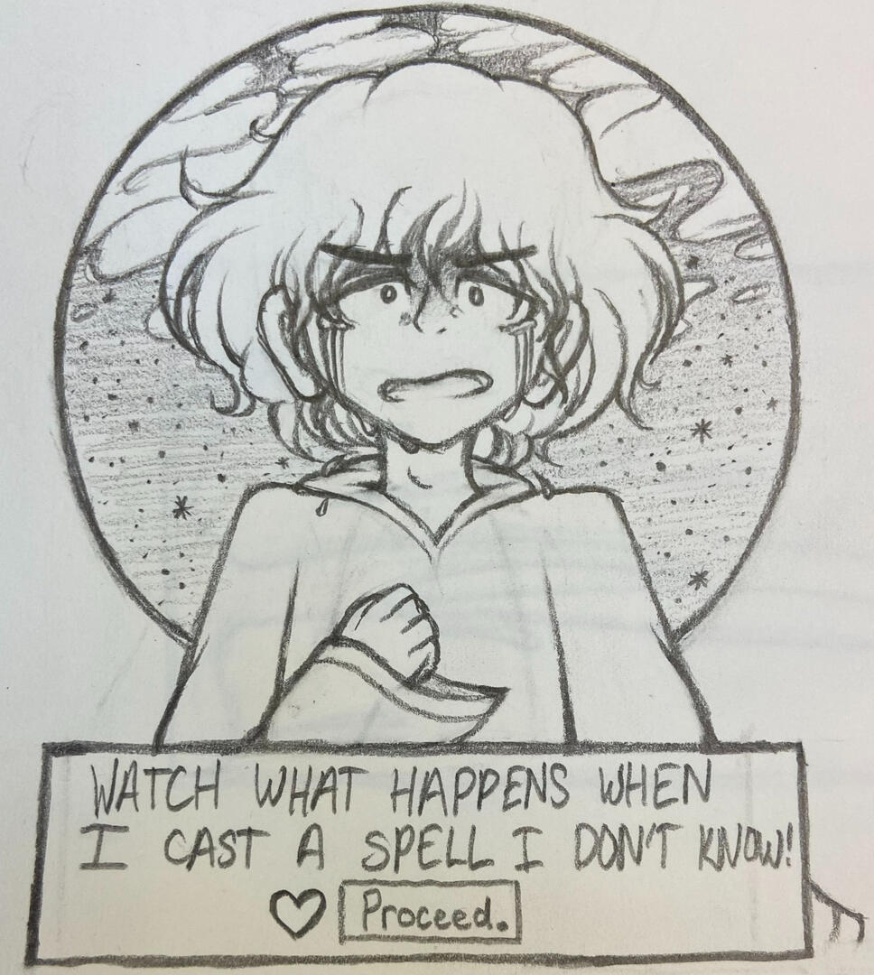 Art of Saburo in the Deltarune universe. Pencil. (WillowOkami's Character)